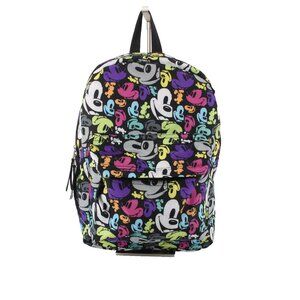Disney Parks Backpack 16 x 10 x 4 Black Multi Color Mickey Mouse Poly Backpack